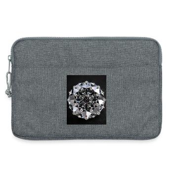 Mandala géométrique diamant - Sacoche pour ordinateur portable 13 pouces - gris chiné - Devant