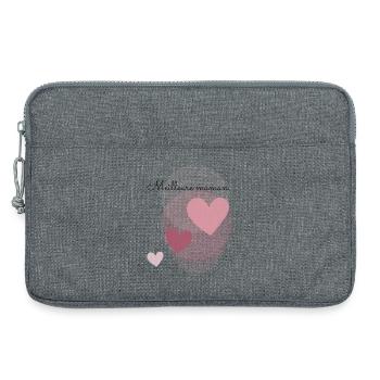 MAMAN. FÊTE DES MÈRES. COEUR. FÊTE. BONNE FÊTE - Sacoche pour ordinateur portable 13 pouces - gris chiné - Devant