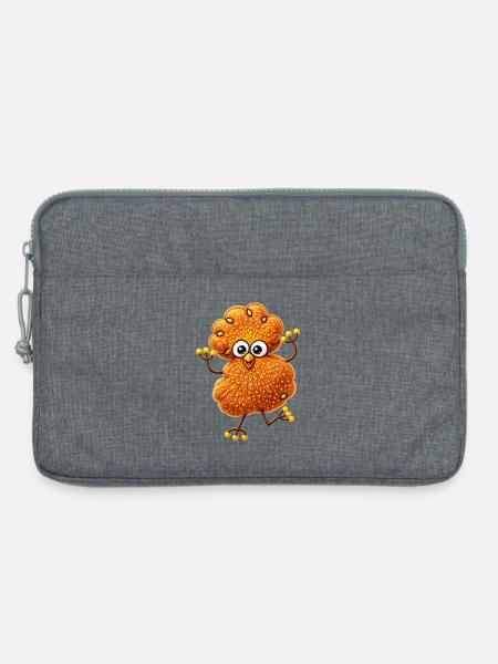 Kuschel Pompom - Laptoptasche 13" - Grau meliert