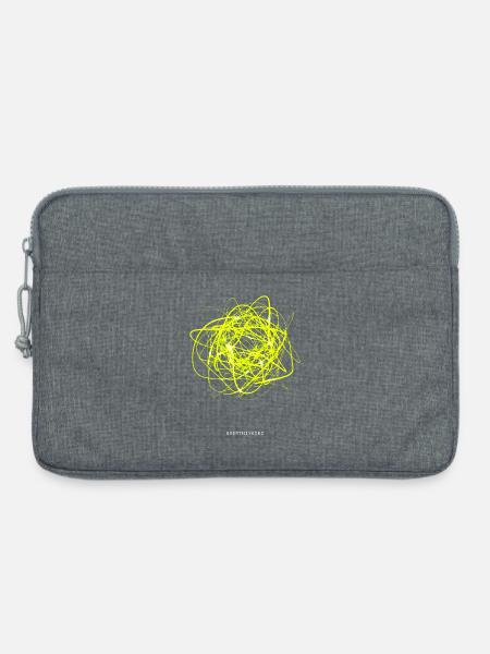 Überdenken, Kritzel-Neon - Laptoptasche 13" - Grau meliert