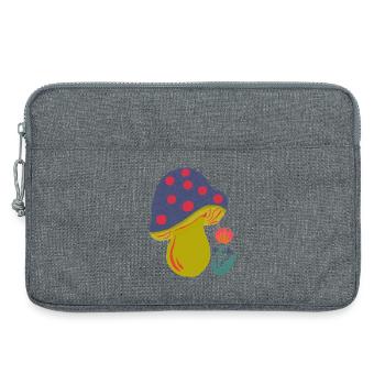 Farbenfroher Pilz mit Blütenakzent - Laptoptasche 13" - Grau meliert - Vorne