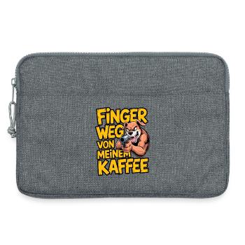 Mein Kaffee - Laptoptasche 13" - Grau meliert - Vorne