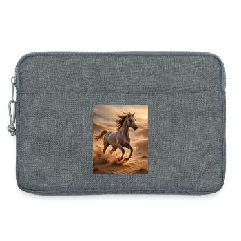 Pferdegalopp in der Wüste - Laptoptasche 13" - Grau meliert - Vorne