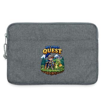 My First Quest – 16-Bit Pixel Ritter & Drache - Laptoptasche 13" - Grau meliert - Vorne