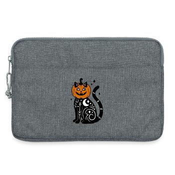 Halloween Katze Kürbiskostüm - Mit Sternen - Laptoptasche 13" - Grau meliert - Vorne