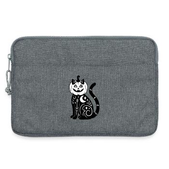Halloween Katze Kürbiskostüm - SW - Laptoptasche 13" - Grau meliert - Vorne