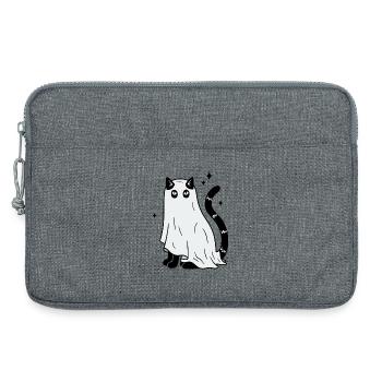 Halloween Katze Gespenst - Mit Sternen - Laptoptasche 13" - Grau meliert - Vorne