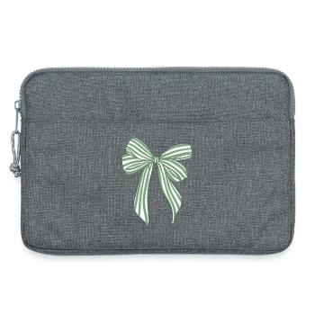Smaragdstreifen-Schleife - Laptoptasche 13" - Grau meliert - Vorne