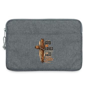 Johannes 3,16 Kreuz Jesus Liebe Christliches Shirt - Laptoptasche 13" - Grau meliert - Vorne