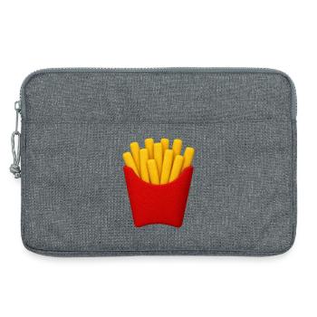 Pommes Frites Cartoon Muster - Laptoptasche 13" - Grau meliert - Vorne