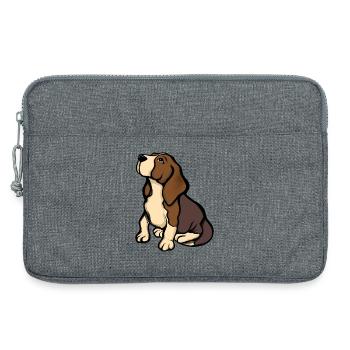 Beagle-Porträt in warmen Tönen - Laptoptasche 13" - Grau meliert - Vorne