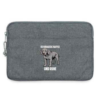 Ich Brauche Kaffee und Ruhe Weimaraner Silbergeist - Laptoptasche 13" - Grau meliert - Vorne