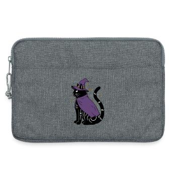 Magische Halloween Katze als Hexe - Bunt - Laptoptasche 13" - Grau meliert - Vorne