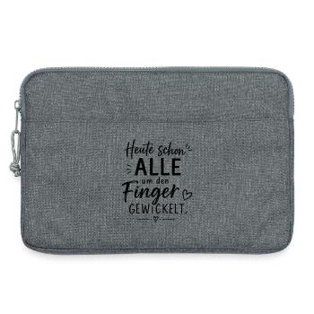 Heute schon alle um den Finger gewickelt - Laptoptasche 13" - Grau meliert - Vorne