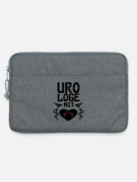 Urologe mit Herz Geschenk - Laptoptasche 13" - Grau meliert