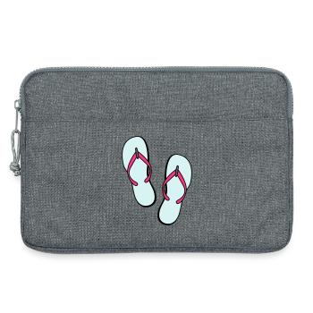 flip flops sommer beach strand party - Laptoptasche 13" - Grau meliert - Vorne