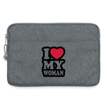 I love my woman - Laptop bag 13" - heather grey - Front