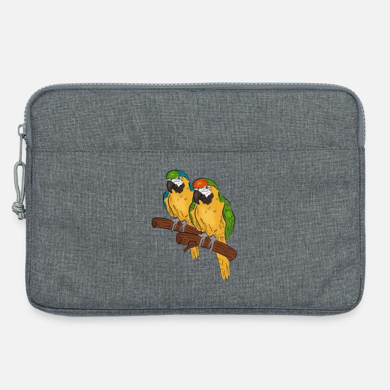 Papageien auf einem Ast - Laptoptasche 13" - Grau meliert