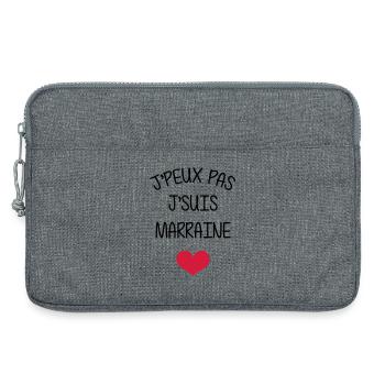Marraine Parrain Bébé Naissance Tante Amour - Sacoche pour ordinateur portable 13 pouces - gris chiné - Devant