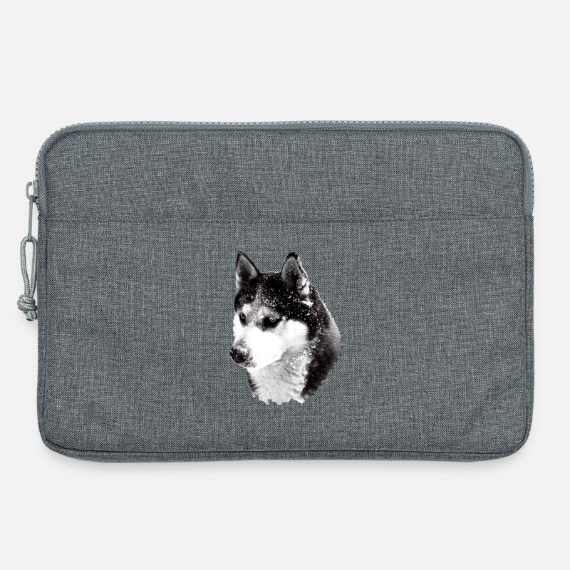 Husky Kopf groß - Laptoptasche 13" - Grau meliert