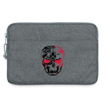 Totenkopf Maske aus Ornamenten - Laptoptasche 13" - Grau meliert - Vorne