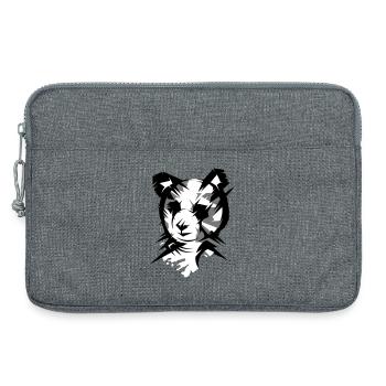 Panda bear head in cubist style - Laptop bag 13" - heather grey - Front