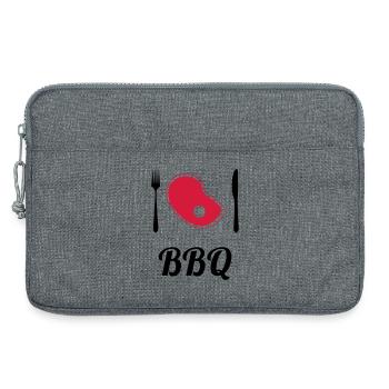 BBQ - Barbecue - Grill - Laptoptasche 13" - Grau meliert - Vorne