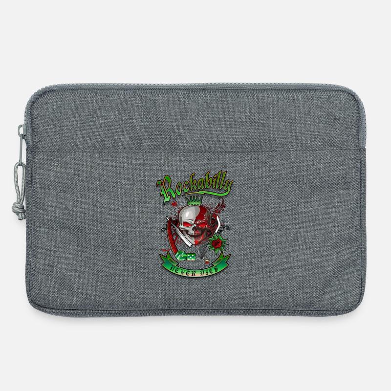 Rockabilly Skull - Laptoptasche 13" - Grau meliert