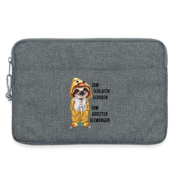 Zum Schlafen geboren arbeiten gezwungen Faultier - Laptoptasche 13" - Grau meliert - Vorne