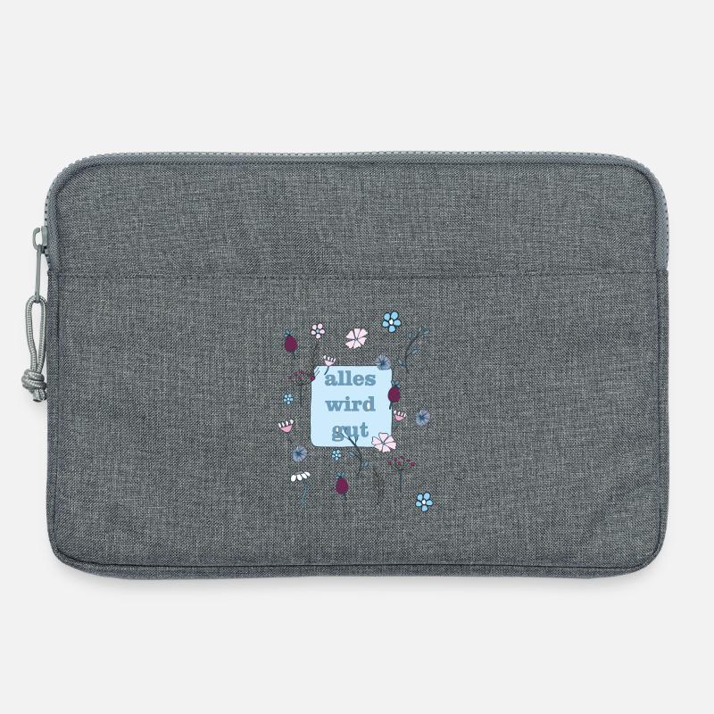 alles wird gut in blau - Laptoptasche 13" - Grau meliert