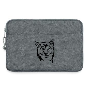 Shiba Head - Laptop bag 13" - heather grey - Front