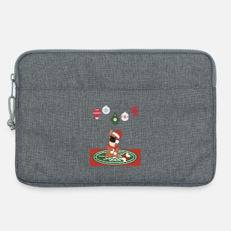 Frenchie Christmas - Christmas Dogs - Laptoptasche 13" - Grau meliert