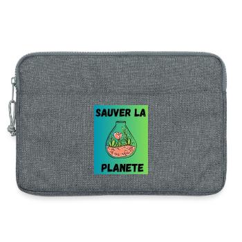 JOUR DE LA TERRE. ECOLOGIE. PLANETE. ENVIRONNEMENT - Sacoche pour ordinateur portable 13 pouces - gris chiné - Devant