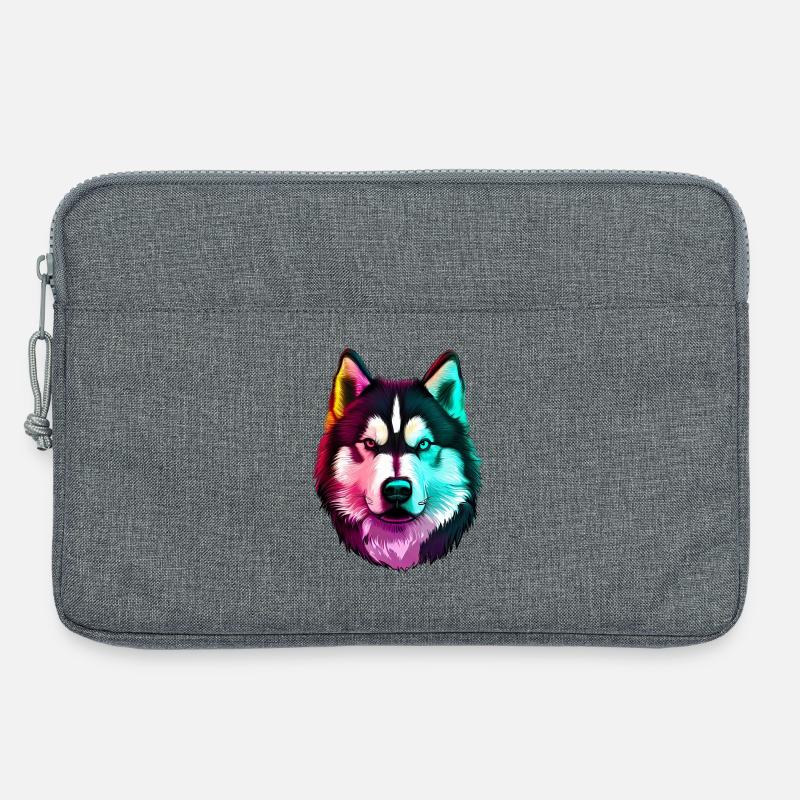 Wolf Husky Hund - Laptoptasche 13" - Grau meliert