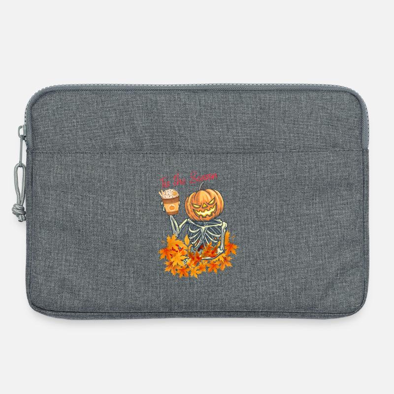 Autumn Pumpkin Skeleton Toast - Laptoptasche 13" - Grau meliert