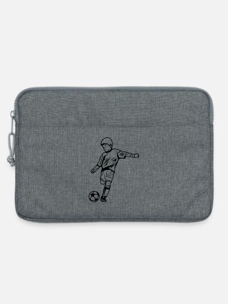 Fußballjunge Skizze - Laptoptasche 13" - Grau meliert