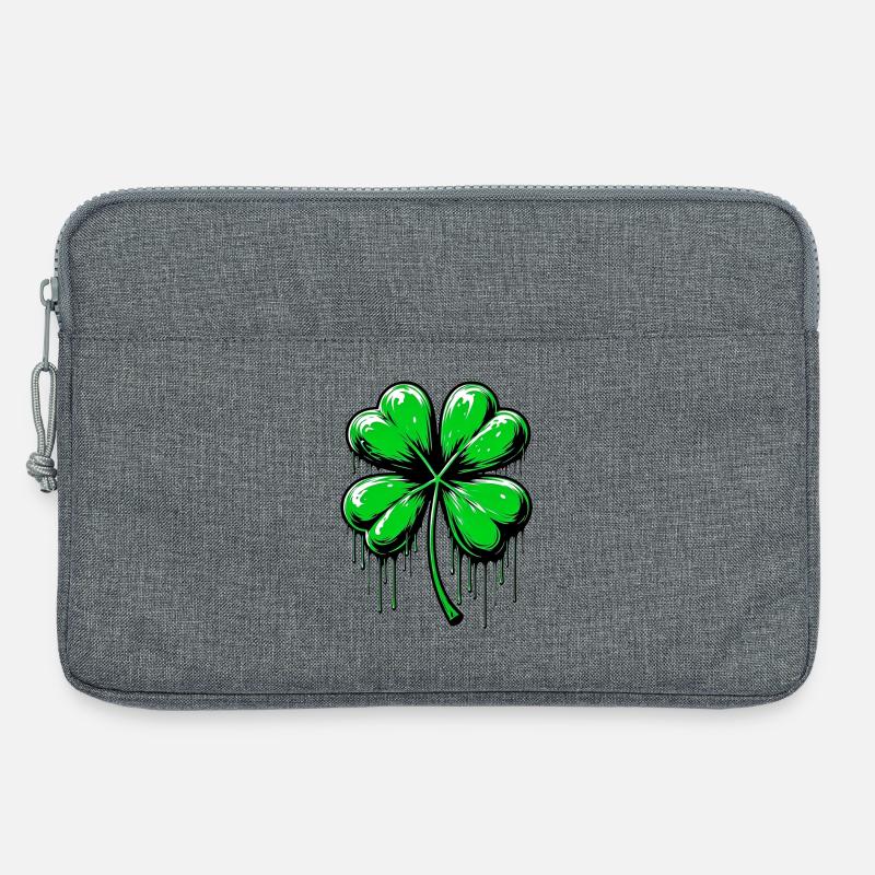 Vierblättriges Kleeblatt - Laptoptasche 13" - Grau meliert