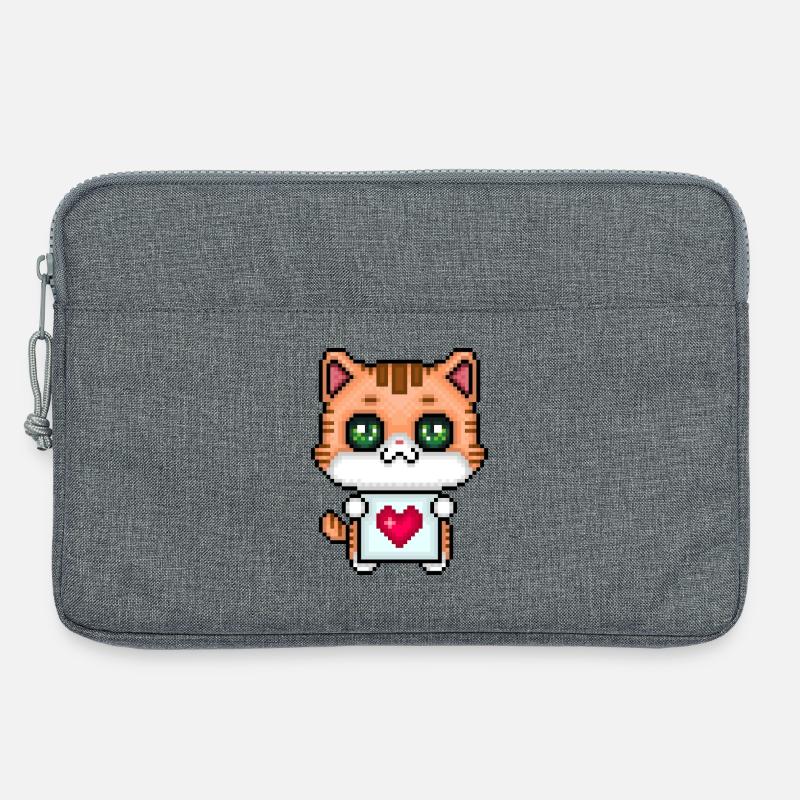 Pixel Loving Kitten - Laptop bag 13" - heather grey
