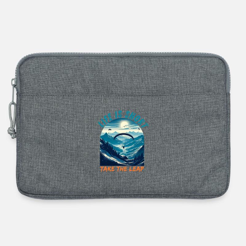 Paraglider over Alpine Mountains - Paraglider Tee - Laptoptasche 13" - Grau meliert