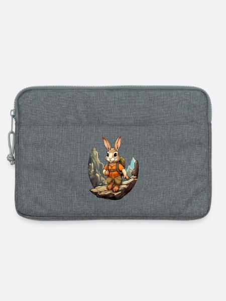 Hasen Bergsteiger / Wandern Hase - Laptoptasche 13" - Grau meliert