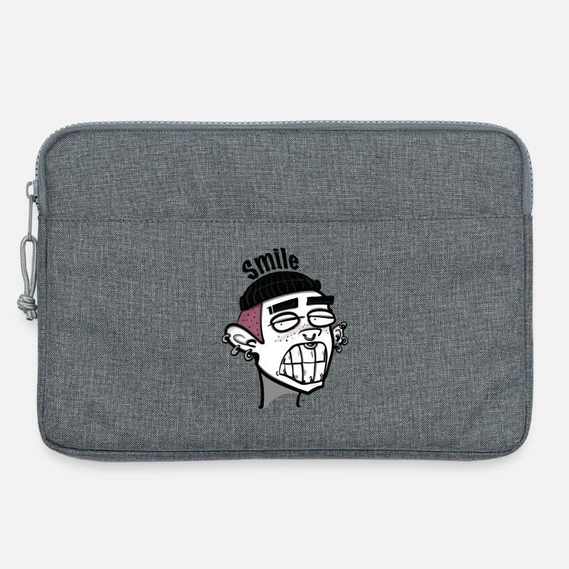 Lächeln - Laptoptasche 13" - Grau meliert