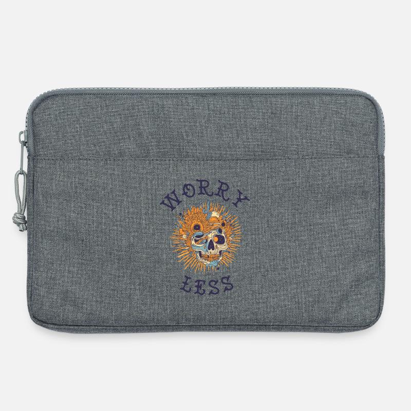 Memento Mori Totenkopf Sunburst Design - Laptoptasche 13" - Grau meliert