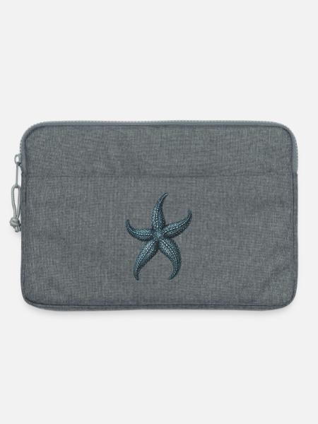 Detaillierte blaue Seestern-Illustration - Laptoptasche 13" - Grau meliert