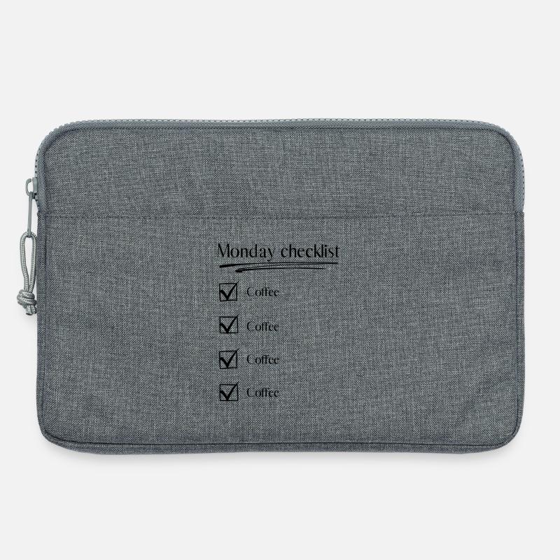 Montag Checkliste – Coffee Coffee Coffee - Laptoptasche 13" - Grau meliert