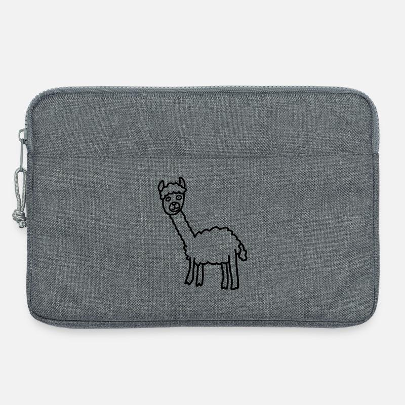Llama Alpaca Silhouette Minimalstil - Laptoptasche 13" - Grau meliert