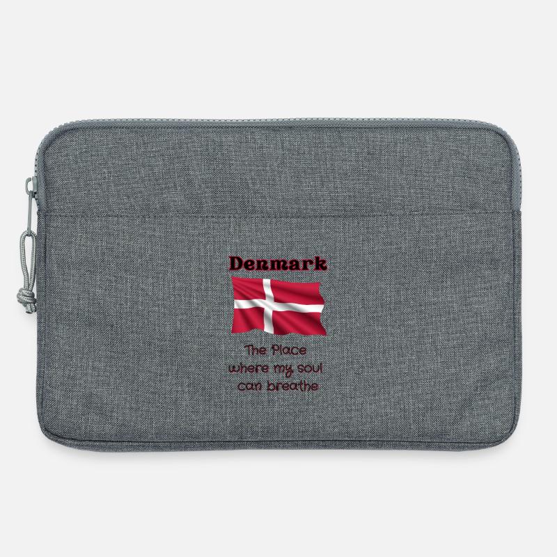 Dänemark Flagge mit Herz und Text - Laptoptasche 13" - Grau meliert