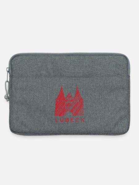 Lübeck Holstentor – Urban Sketch Design - Laptoptasche 13" - Grau meliert