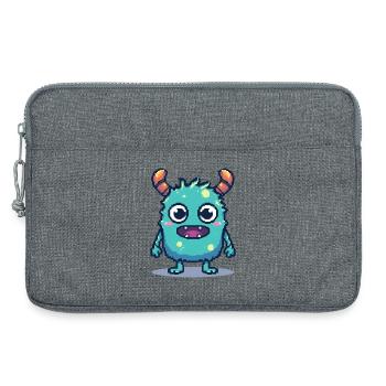 8 bits mignon pixel monstre style rétro des années 90 - Sacoche pour ordinateur portable 13 pouces - gris chiné - Devant