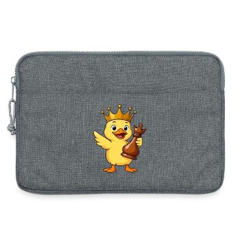 Funny Duck Chess Player King Queen Cartoon - Laptop bag 13" - heather grey - Front