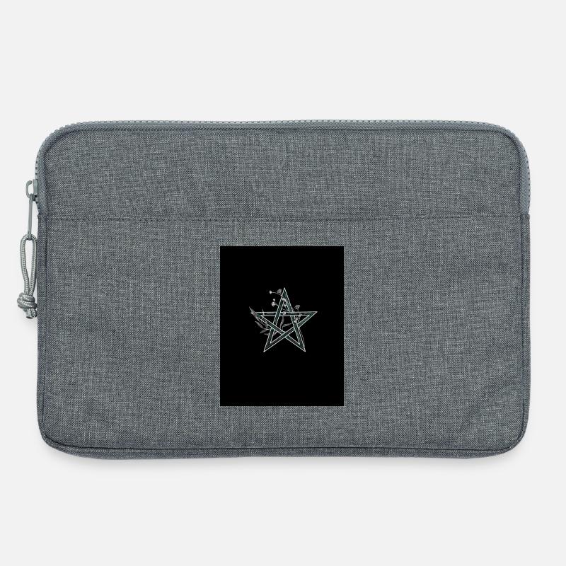 Blumenpentagramm Schwarz - Laptoptasche 13" - Grau meliert